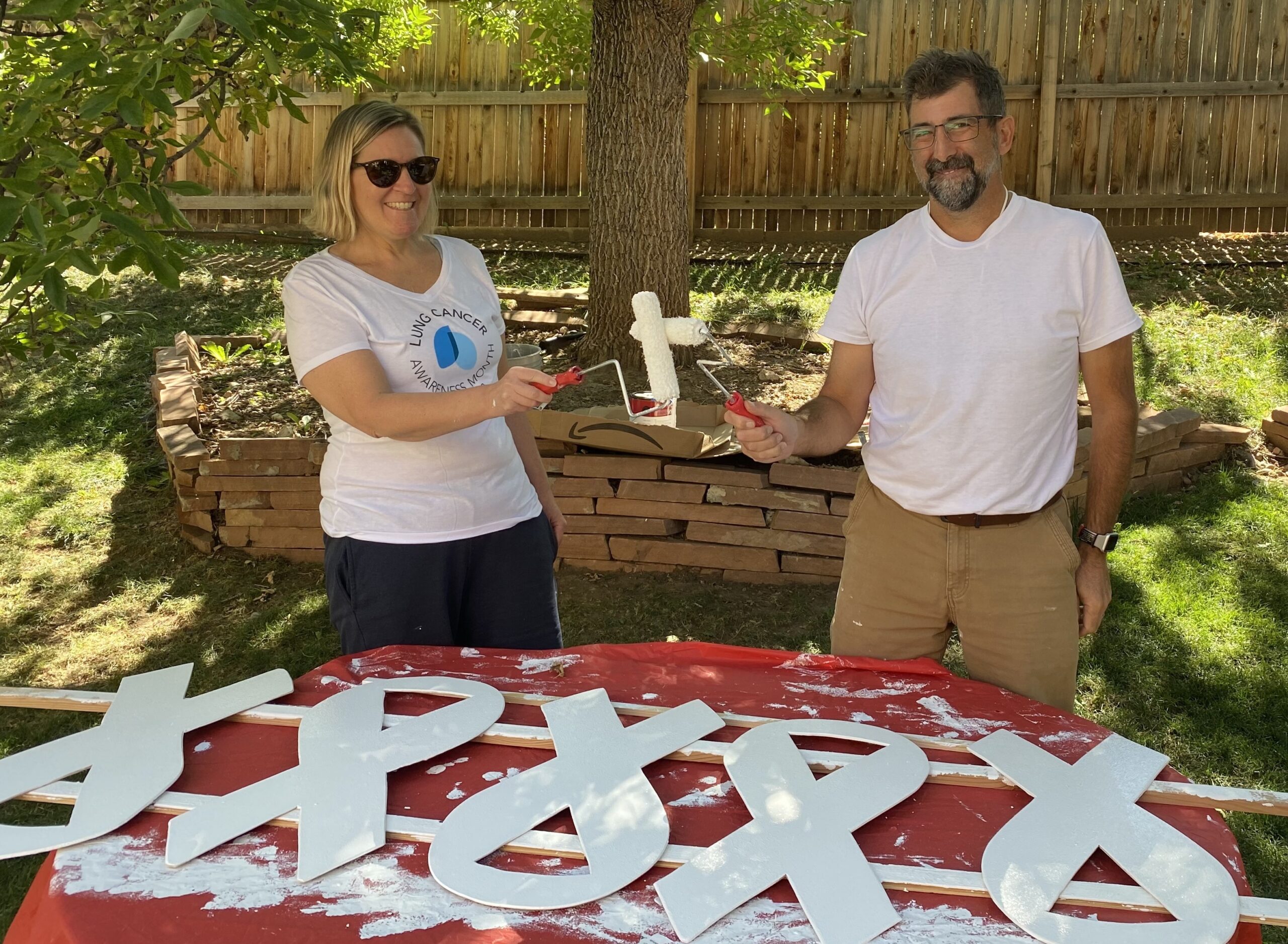 White Ribbons Build Lung Cancer Awareness