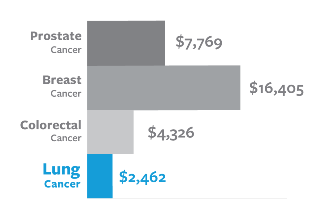 Bar Graph of Current Cancer Research Funding Per Death